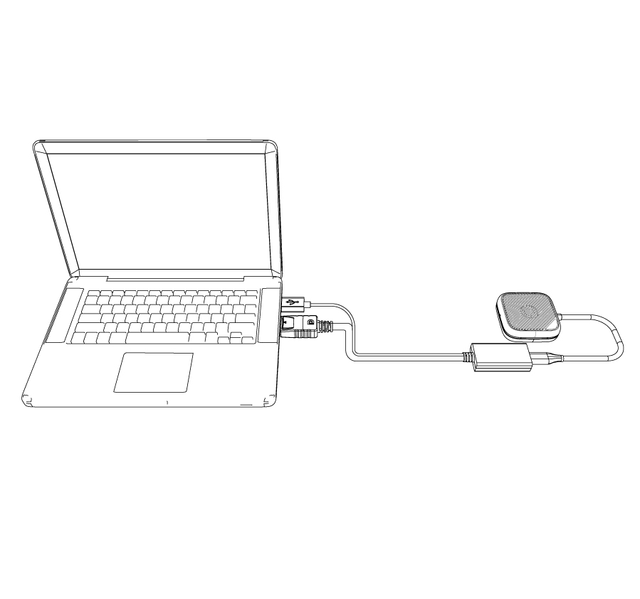 USB-A + DP Adapter Connection