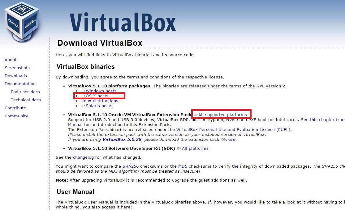 mac os x iso for virtualbox 5.1