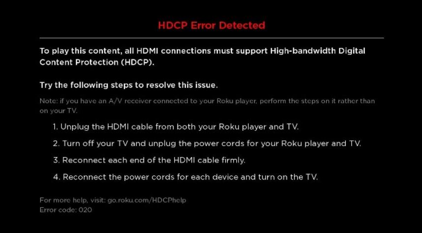 unsupported hdcp protected content