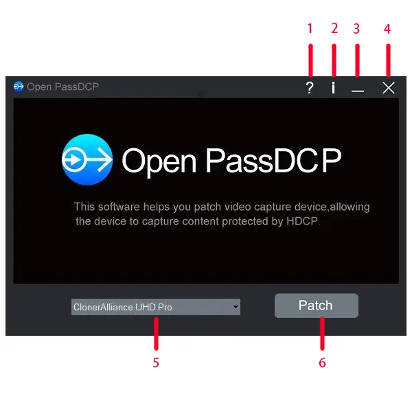 Open PassDCP main interface