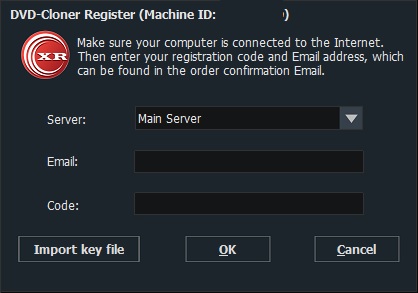 DVD-Cloner registration window
