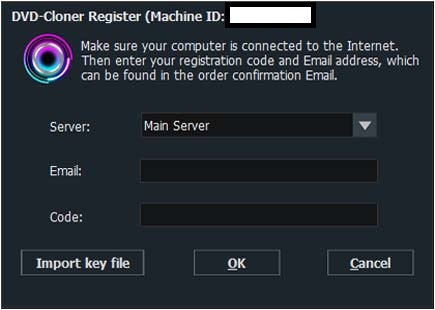 DVD-Cloner registration window