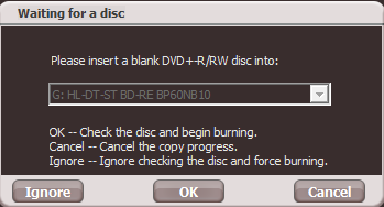 Open SmartBurner insert blank disk